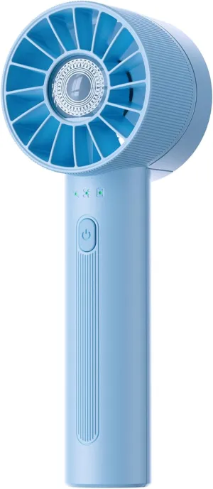 Portable Mini Handheld Turbo 4 Speed High Velocity Personal Fan, Max 16H Cooling Time, Rechargeable Purse Fan, Travel Essentials Must Haves for Vacation/Beach/Trip, Light Blue Mini handheld fan for personal cooling