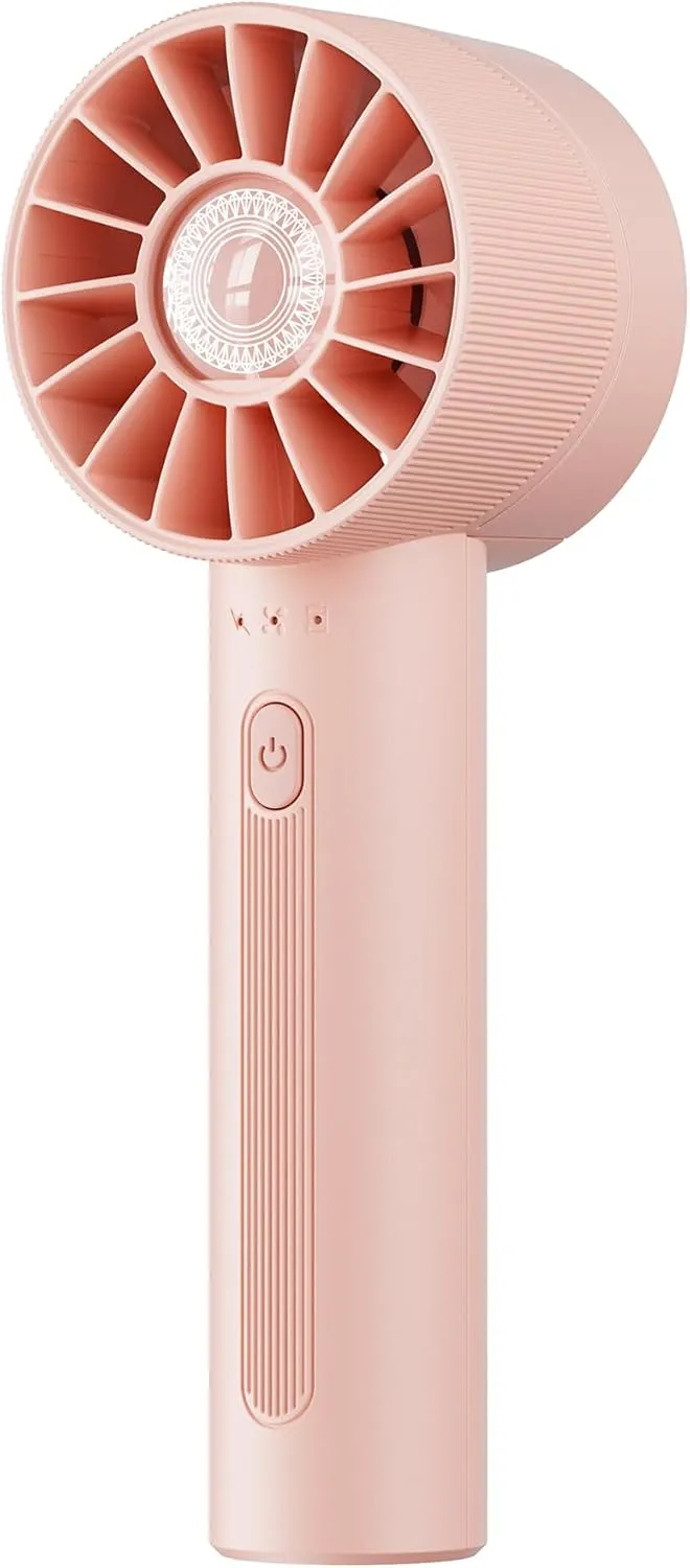 Portable Mini Handheld Turbo Fan, 4 Speed High Velocity Personal [Max 16H Cooling Time], Rechargeable Purse Travel Essentials for Vacation/Beach/Trip - Pink Mini handheld fan for personal cooling