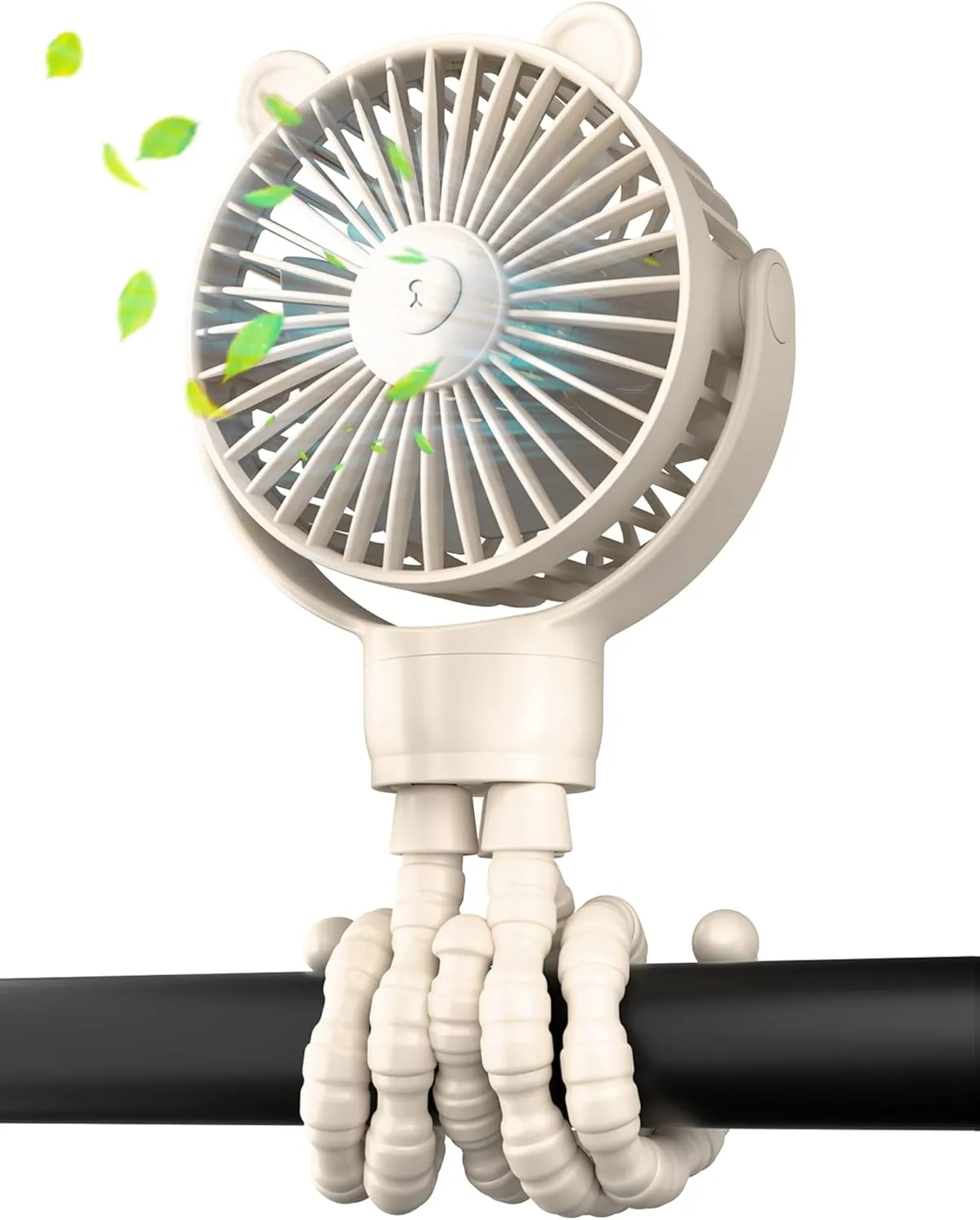 Portable Mini Stroller Fan, Battery Operated Small Clip on Fan, Detachable Flexible Tripod Baby Fan with 3 Speed, Rechargeable Personal Fan for Car Seat Crib Treadmill Travel Rear-mounted fan for childrens safety