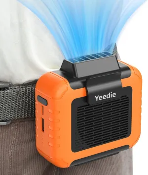 Portable Mini Waist Fan Rechargeable with 23H Working Time, 6200 RPM Strong Airflow, 3 Speed Levels, Belt Shirt Fan Clip on Waist Portable Cooling device for Blue Collar,Outdoor Working,Jobsite Waist-mounted portable fan for outdoor use