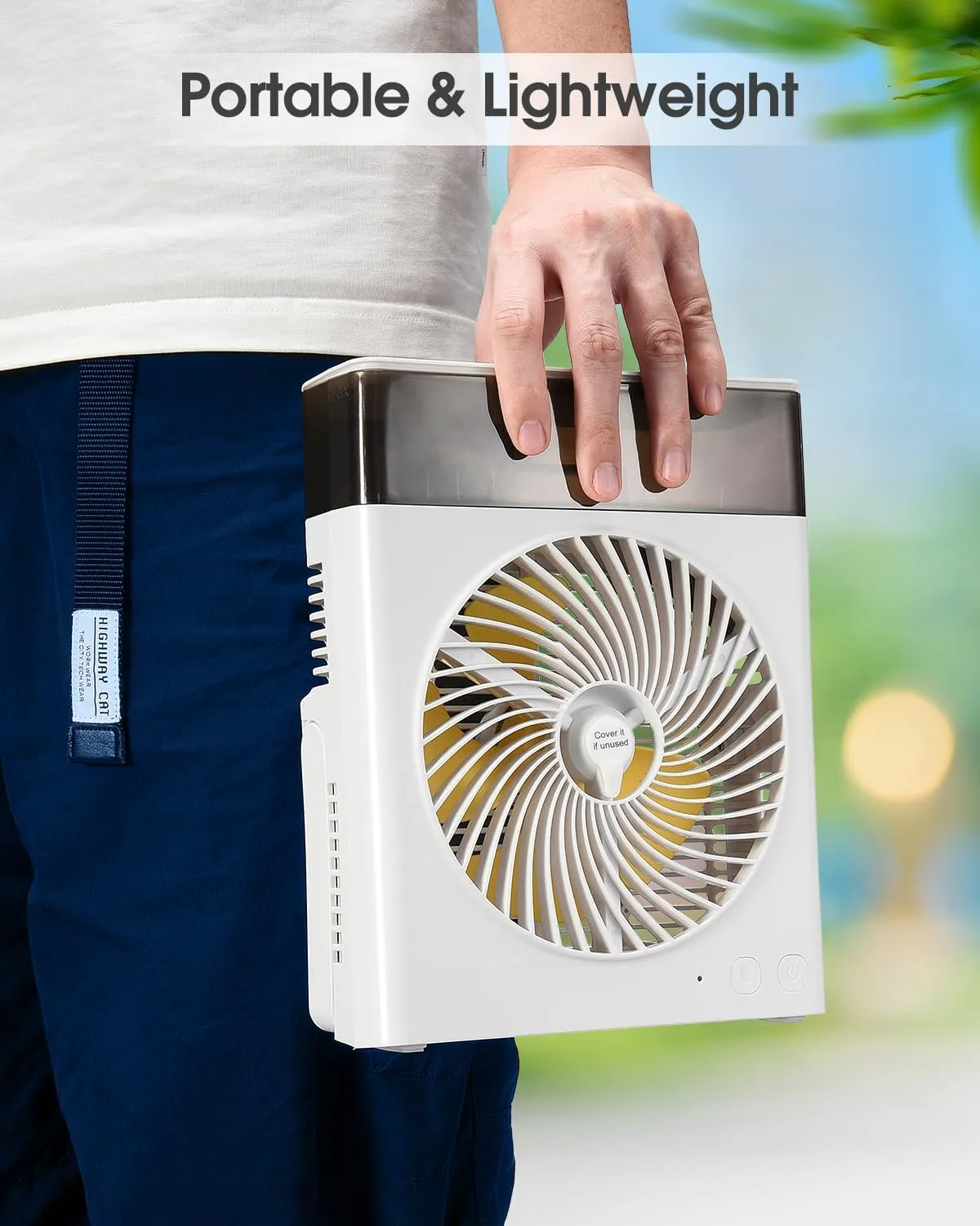 Portable Misting Fan, 8000mAh 8-Inch Rechargeable Water Cooling Mist Fan with 600mL Water Tank, Quiet USB Battery Powered, Perfect for Camping Home Outside Office Travel