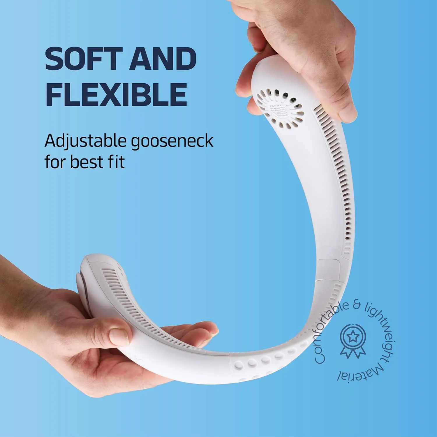Portable Neck Fan - 3 Speed Rechargeable Bladeless Neck Fan, Adjustable Personal Neck Fan For Women & Men Modern Design, Great Cooling Fan For Travel, Outdoors & Sports