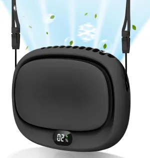 Portable Neck Fan, Handheld Mini Fan, Personal Fan USB Rechargeable, 5 Speed Adjustable, Hands Free Wearable Fan for Kids Woman Man Home Outdoor Travel Black Neck fan for hands-free comfort