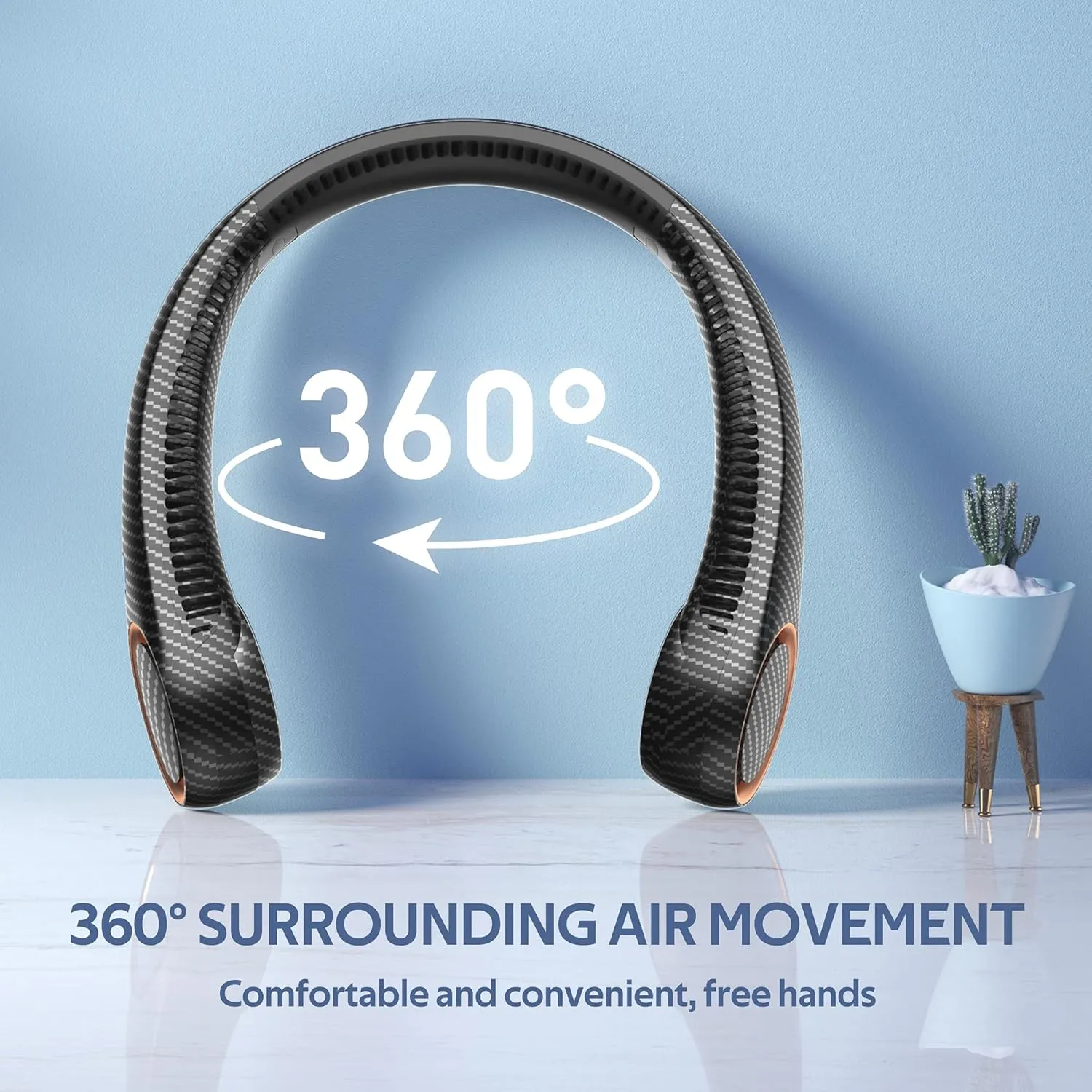 Portable Neck Fan, Hands Free Bladeless 360 Cooling Personal Fan,Wearable Quiet Fan for Outdoor Indoor, Gifts for Men Women, 4000mAh Battery Operated, USB Rechargeable, 3-Speeds(Black Graffiti)