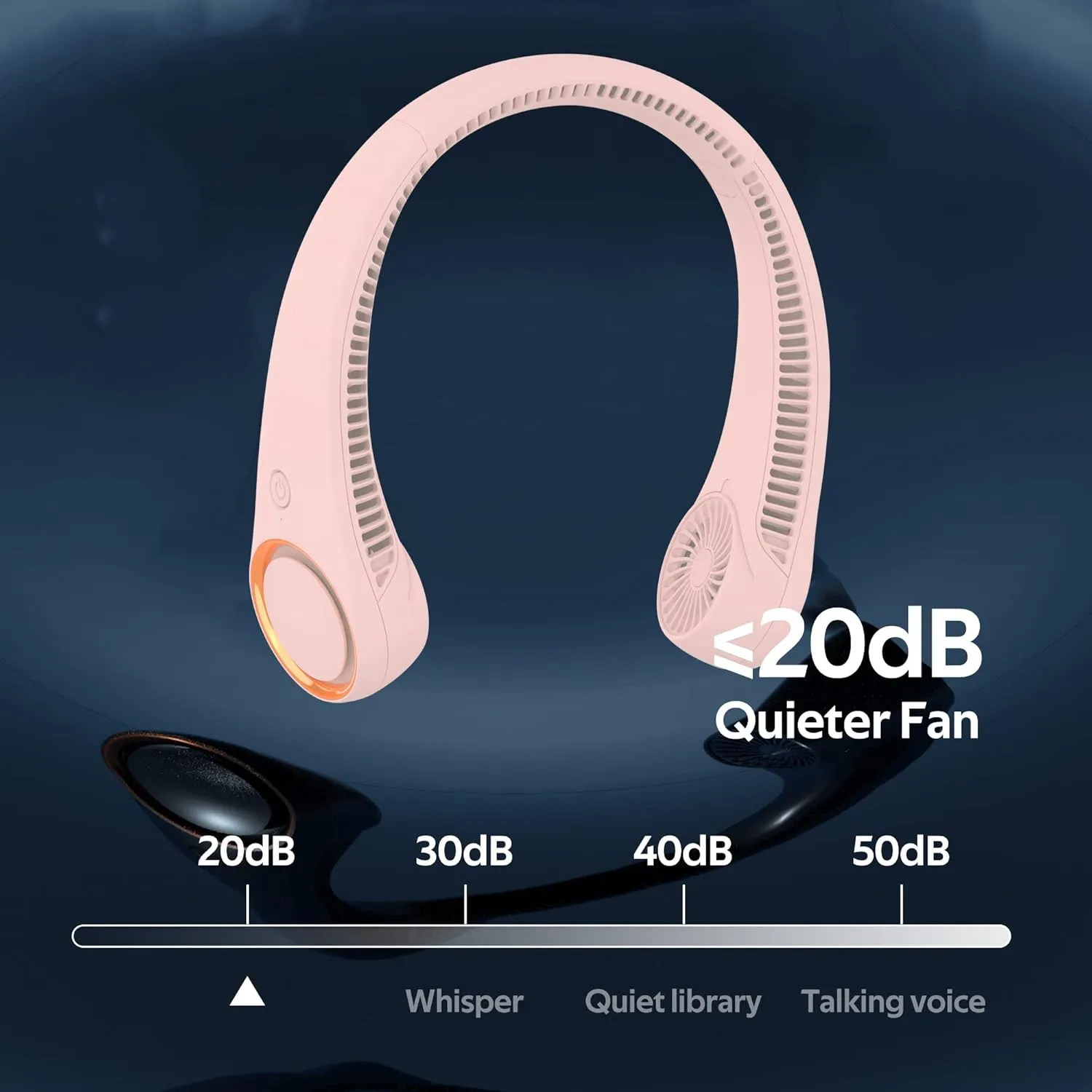 Portable Neck Fan, Hands Free Bladeless Fan, 360 Cooling Personal Fan,Wearable Quiet Fan for Outdoor Indoor, Birthday Gifts for Men Women Mom Dad, 4000mAh Battery USB Rechargeable, 3-Speeds (Pink)