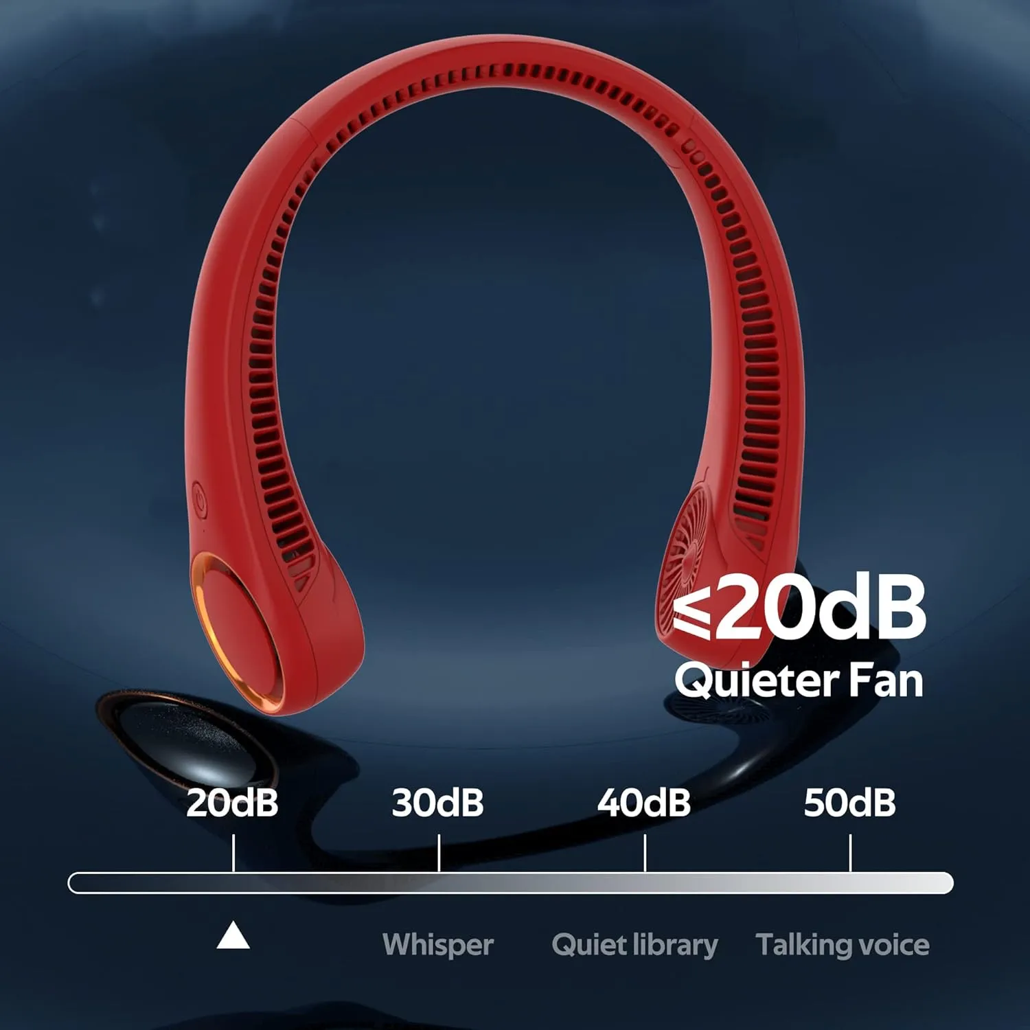 Portable Neck Fan, Hands Free Bladeless Fan, 360 Cooling Personal Fan,Wearable Quiet Fan for Outdoor Indoor, Birthday Gifts for Men Women Mom Dad, 4000mAh Battery USB Rechargeable, 3-Speeds (Red)