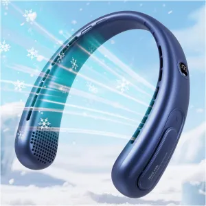 Portable Neck Fan, Hands-Free Bladeless Fans, 360Airflow, 4000 mAh Battery Operated Wearable Personal Fan, Twistable, Rechargeable Fans for Outdoor Indoor, Birthday Gifts for Men Women Small bladeless fan for quiet cooling