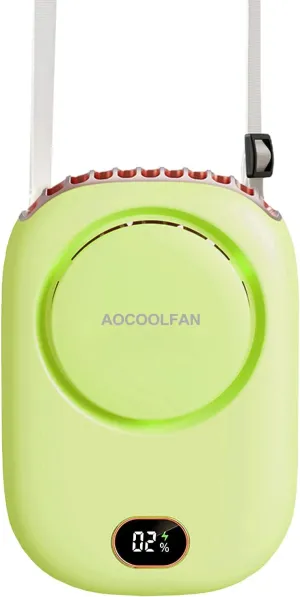 Portable Neck Fan, Mini Small Personal Handheld Fan USB Rechargeable 3 Speed for Girls Boys Woman Eyelash Travel Home Office Outdoor (light green) Neck fan for hands-free comfort
