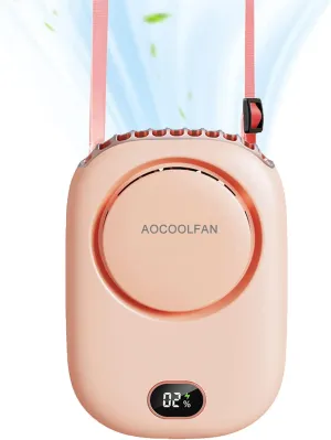 Portable Neck Fan, Mini Small Personal Handheld Fan USB Rechargeable 3 Speed for Girls Boys Woman Eyelash Travel Home Office Outdoor (Pink) Neck fan for hands-free comfort