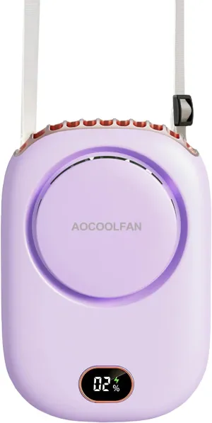 Portable Neck Fan, Mini Small Personal Handheld Fan USB Rechargeable 3 Speed for Girls Boys Woman Eyelash Travel Home Office Outdoor (purple) Neck fan for hands-free comfort