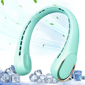 Portable Neck Fan, Neck Fans for Women, 4000 mAh Rechargeable Personal Fan,360 Hands Free Bladeless Fan, 3 Speeds Adjustable, Faster Cooling, Super Quiet, Suitable for Home, Office, Travel Neck fan for hands-free comfort