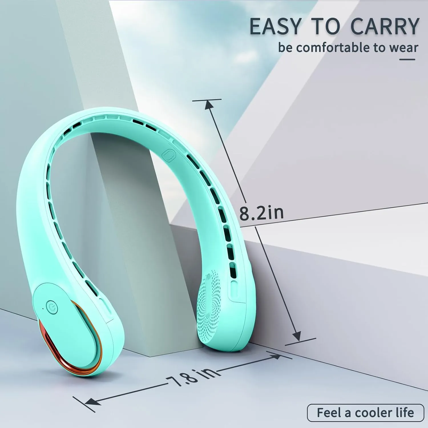 Portable Neck Fan, Neck Fans for Women, 4000 mAh Rechargeable Personal Fan,360 Hands Free Bladeless Fan, 3 Speeds Adjustable, Faster Cooling, Super Quiet, Suitable for Home, Office, Travel