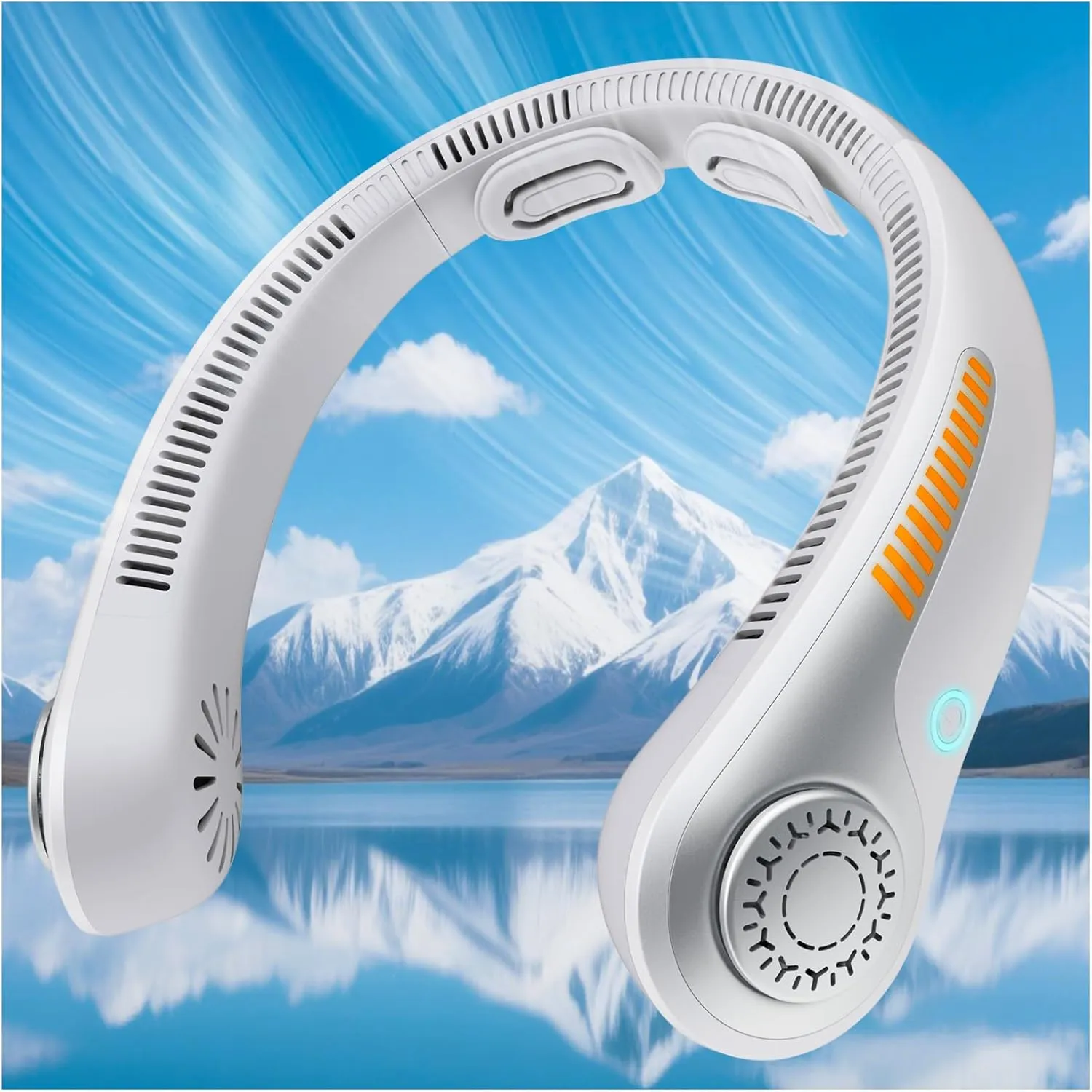 Portable Neck Fan - Neck Fans that Blow Cold Air, Hands-Free USB Rechargeable Wearable Personal Fan with Neckbrace, 5 Adjustable Speeds, Gift for Men Women, Sports, Gardening, Home, Travel, Camping Neck fan for hands-free comfort