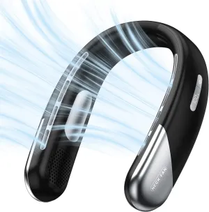 Portable Neck Fan Personal 4000mah Bladeless Cooling Neck Fan Blow Cold Air Neck Cooler Wearable Fan Around Your Neck Adjustable Hands Free Rechargeable Gift For Men Women Mom Dad Travel Essentials Small bladeless fan for quiet cooling