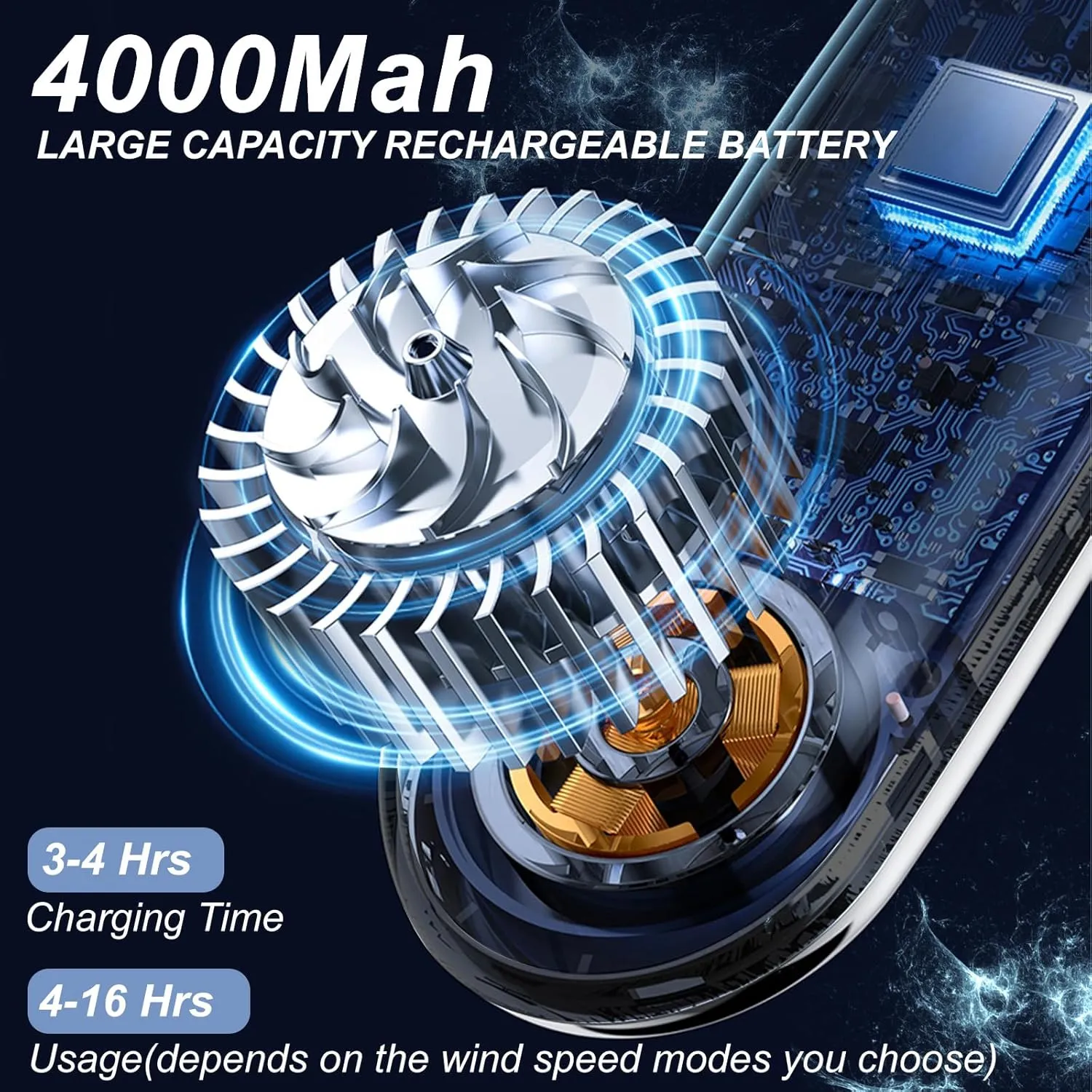 Portable Neck Fan Personal 4000mah Bladeless Cooling Neck Fan Blow Cold Air Neck Cooler Wearable Fan Around Your Neck Adjustable Hands Free Rechargeable Gift For Men Women Mom Dad Travel Essentials