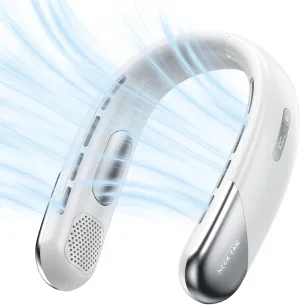 Portable Neck Fan Personal 4000mah Bladeless Cooling Neck Fan Blow Cold Air Neck Cooler Wearable Fan Around Your Neck Adjustable Hands Free Rechargeable Gift Men Travel Essentials Neck fan for hands-free comfort