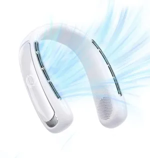 Portable Neck Fan Personal Air Conditioner 5200mah Bladeless Cooling Neck Fan Portable Rechargeable That Blow Cold Air Neck Cooler Wearable Fan Around Your Neck For Men Women Travel Essentials Gift Neck fan for hands-free comfort