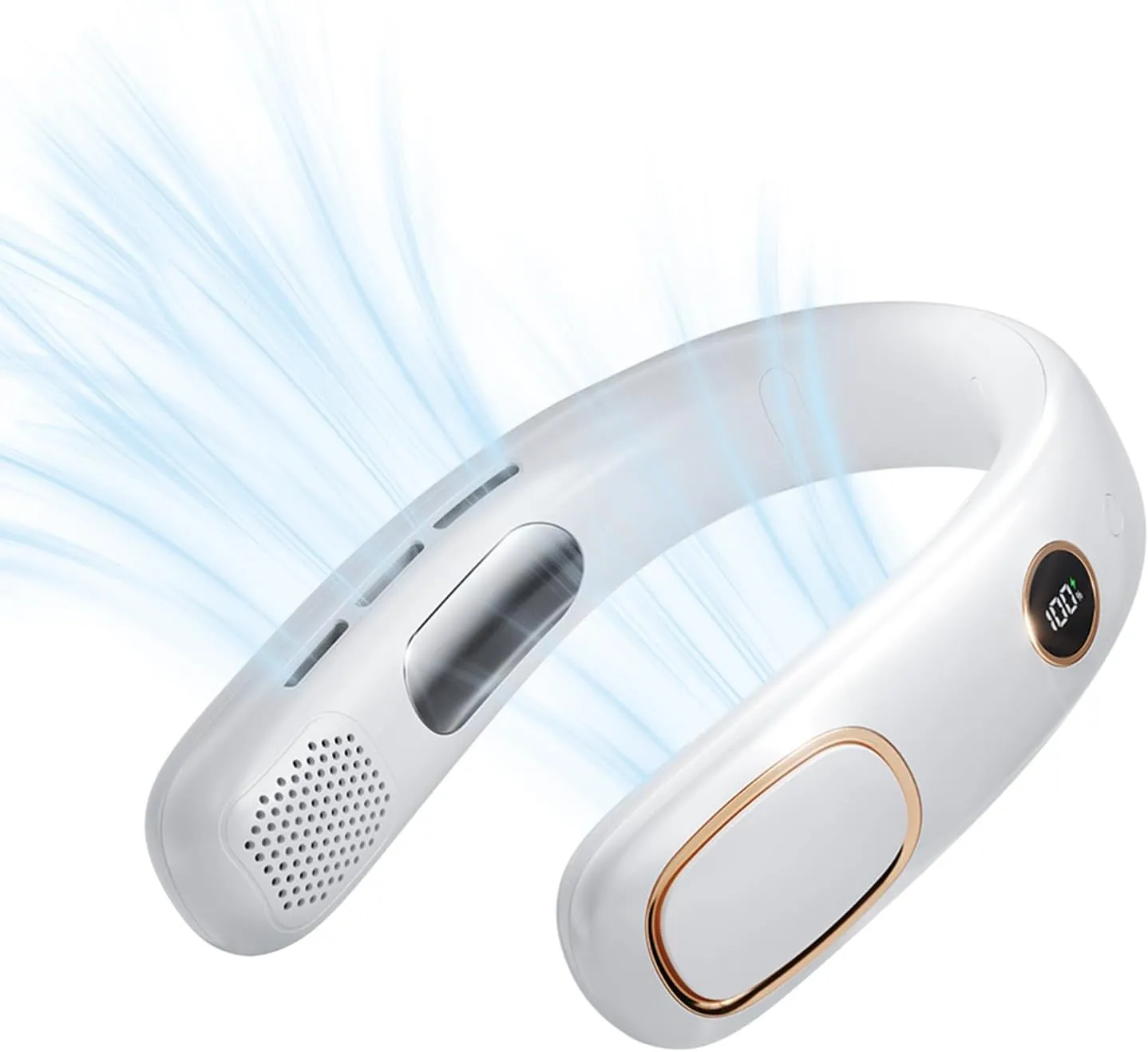 Portable Neck Fan Personal Bladeless Hands Free 6000mah Neck Fan Air Conditioner Cooling Neck Cooler Wearable Fan Around Your Neck Rechargeable Blow Cold Gift Women Men Travel Essentials Neck fan for hands-free comfort