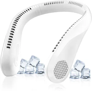 Portable Neck Fan Rechargeable, 360 Cooling Personal Fan Wearable Neck Fans, 4000mAh Personal Fans Portable Rechargeable, No Hair Twisting, Hands Free, Bladeless, Gift for Women Men Mother Father Neck fan for hands-free comfort