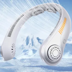 Portable Neck Fan - Rechargeable Personal Fan with Neck Brace, 5 Speeds, All-Around Cooling, Hands-Free Bladeless Lightweight Quiet Neck Fans That Blow Cold Air Gift for Women/Men, Hot Flashes, Travel Neck fan for hands-free comfort
