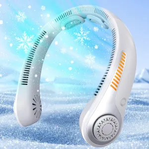 Portable Neck Fan - Rechargeable Personal Fan with Neck Support, 5-Speed Quiet Lightweight Long Lasting Neck Fan, Battery Operated Full Surround Cooling for Travel, Birthday Gifts for Men Women Neck fan for hands-free comfort