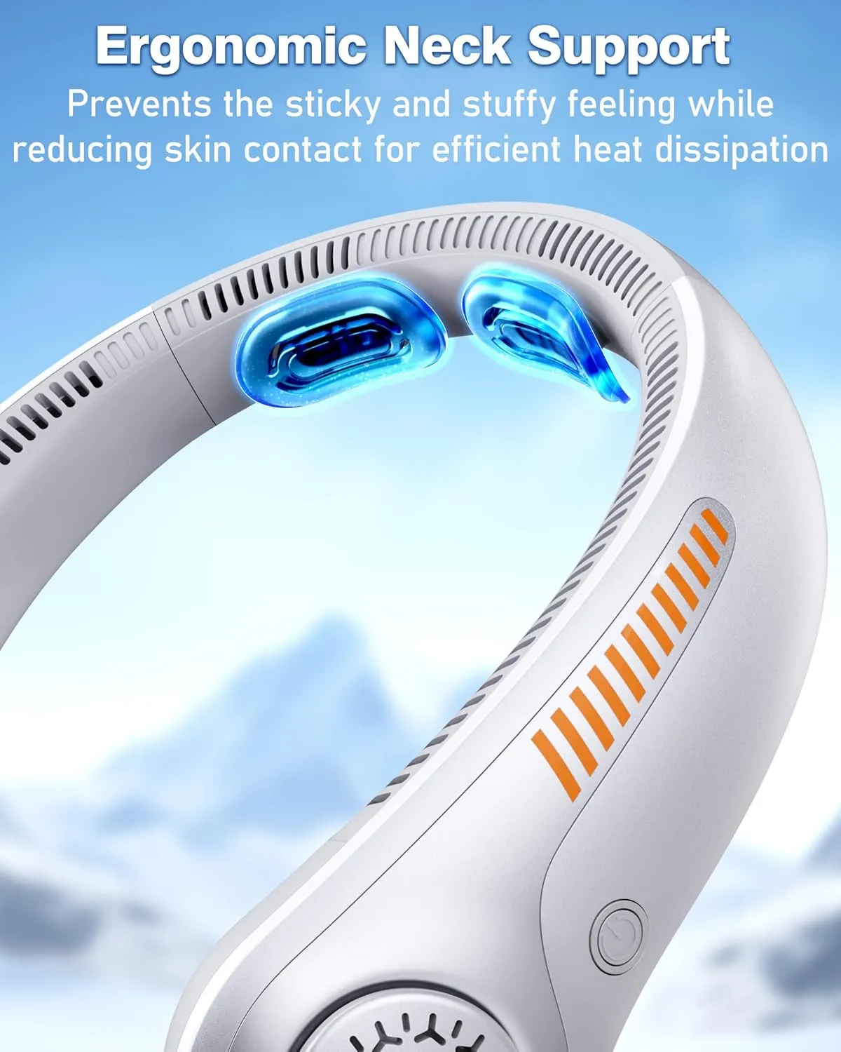 Portable Neck Fan - Rechargeable Personal Fan with Neck Support, 5-Speed Quiet Lightweight Long Lasting Neck Fan, Battery Operated Full Surround Cooling for Travel, Birthday Gifts for Men Women