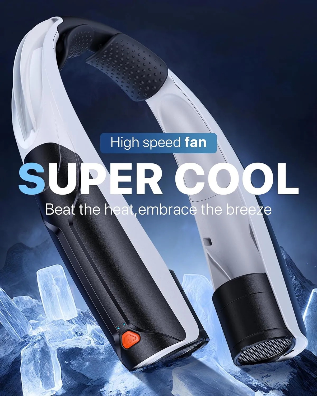 Portable Neck Fan with 6000mAh Battery, USB-C Rechargeable, Black Hands-Free Personal Fan 6 Speeds, 6-20Hrs Cooling for Outdoor Sports/Gym/Office, Adjustable 11oz Lightweight, Neck Cooler