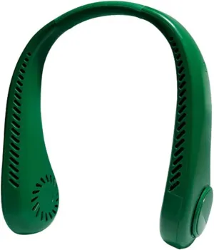 Portable Neck Fan with CoolingTechnology-Portable Hands-FreePersonal Fan Blows Cold AirRechargeable 360 Small Fan, 3 SpeedsQuiet Wearable Fan for Office, Travel,Sports, Gym (Green) Neck fan for hands-free comfort