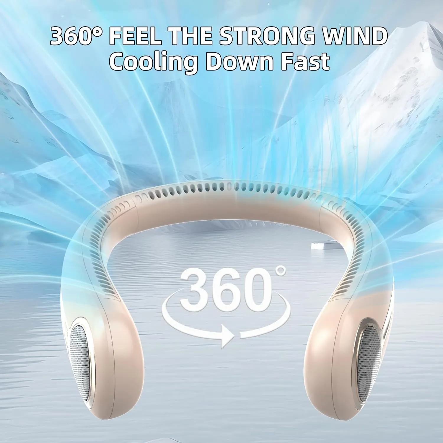 Portable Neck Fan,Personal Hands Free Bladeless Fan,360 Cooling Fan,LED Display,4-Speeds,6000mAh Rechargeable Quick,Long Use Time,Wearable Fan,Birthday Gifts for Men Women Dad Mom (Brown)