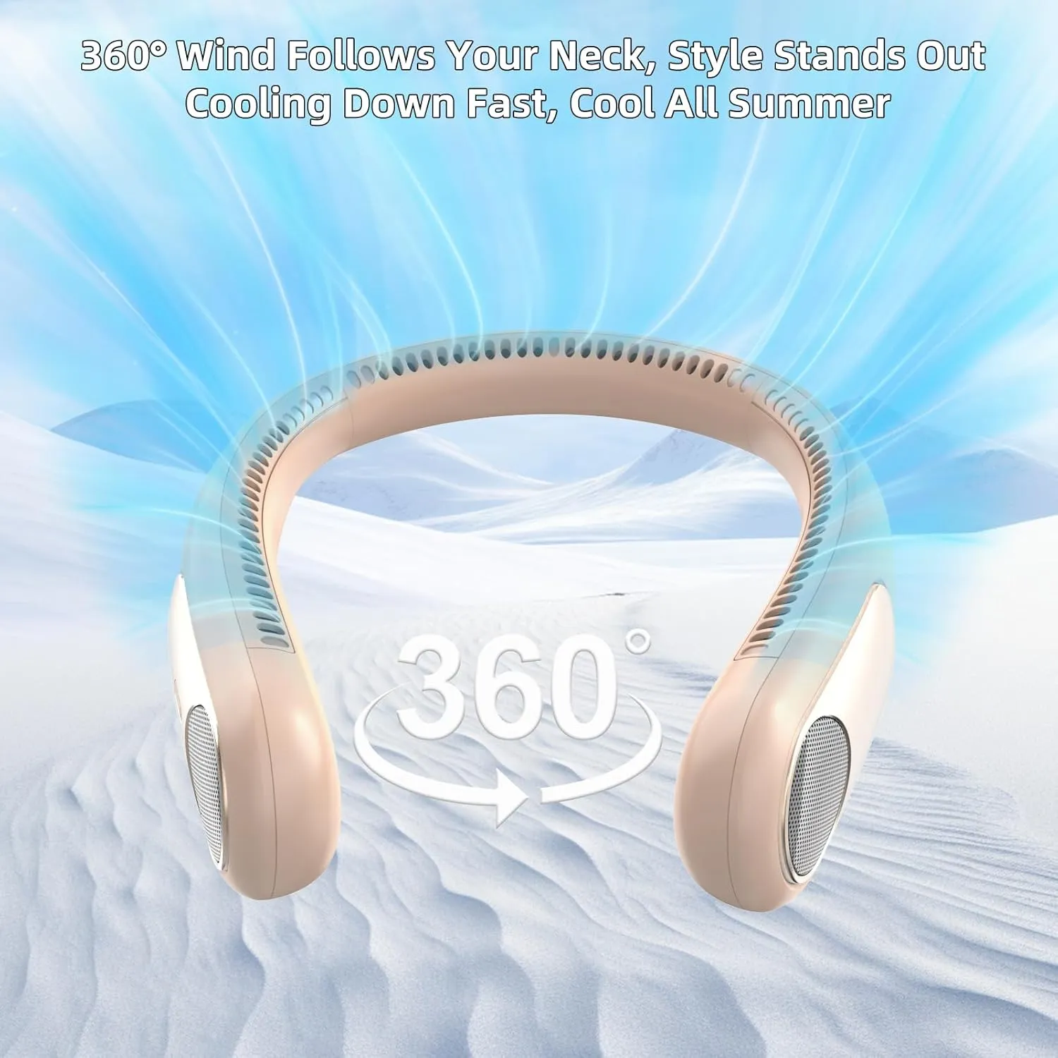 Portable Neck Fan,Personal Hands Free Bladeless Fan,360 Strong Cooling Fan,LED Display, 4-Speeds,6000mAh USB Rechargeable,Long Use Time,Wearable Fan,Gifts for Men Women Dad Mom (Brown)