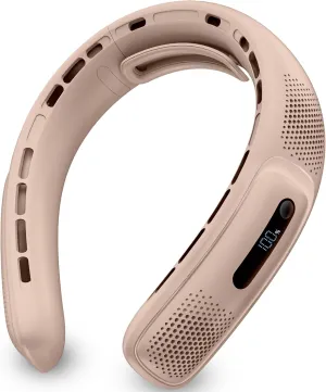 Portable Neck Fans that Blow Cold Air, Rechargeable Personal Small Wearable Cooler With 3-Speed, LED Display, 4000mAh, Type-C Port, Gift For Women, Dad, Birthday, Father, Travel, Outdoor, Pink Neck fan for hands-free comfort
