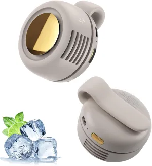 Portable Silent Mini Bladeless Electric Fan, 3 Speeds Hands-Free Mini Bladeless Fan Clip On, Small Whirlwind Waist Clip On Fan (White) Small bladeless fan for quiet cooling