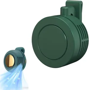 Portable Silent Mini Bladeless Electric Fan,360 Rotatable,USB Rechargeable Personal Body Fan with Adjustable 3-speed,Mini Waist Clip Fan for Outdoor Hiking Camping Travel (Green) 360-degree rotating fan for home use