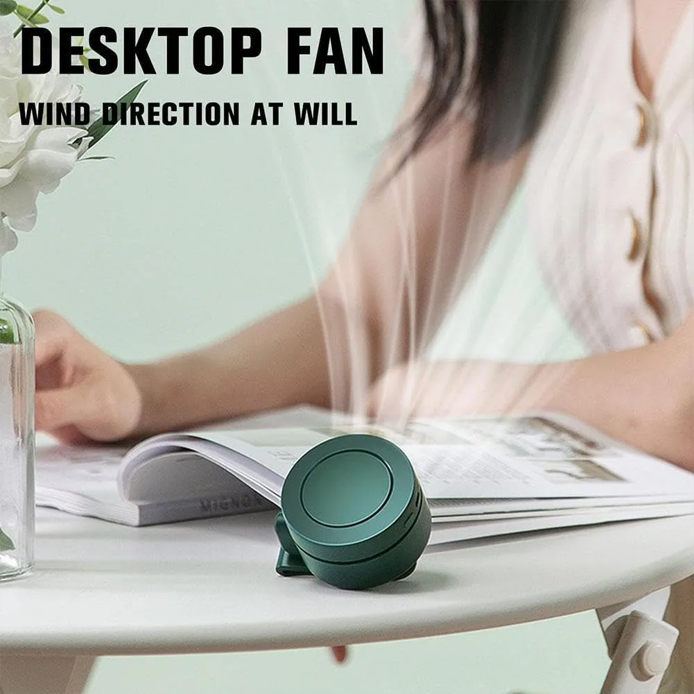 Portable Silent Mini Bladeless Electric Fan,360 Rotatable,USB Rechargeable Personal Body Fan with Adjustable 3-speed,Mini Waist Clip Fan for Outdoor Hiking Camping Travel (Pink)
