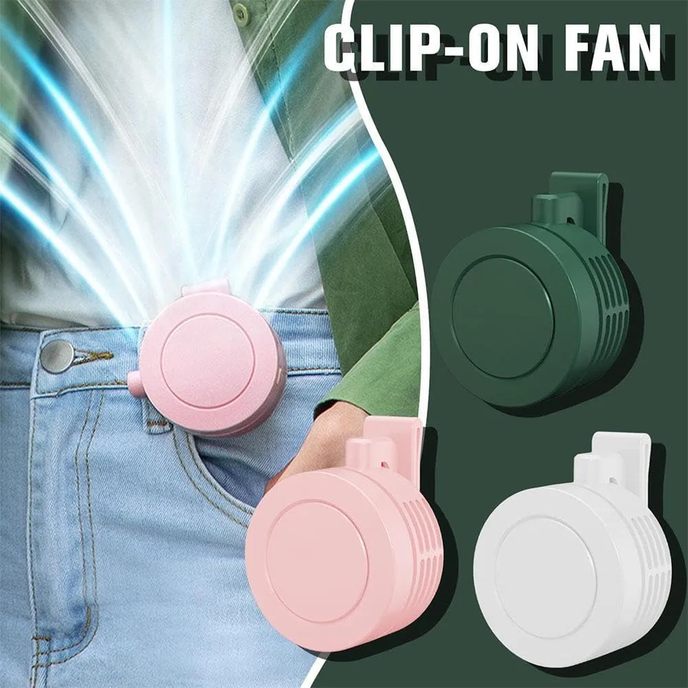 Portable Silent Mini Bladeless Electric Fan,360 Rotatable,USB Rechargeable Personal Body Fan with Adjustable 3-speed,Mini Waist Clip Fan for Outdoor Hiking Camping Travel (Pink)