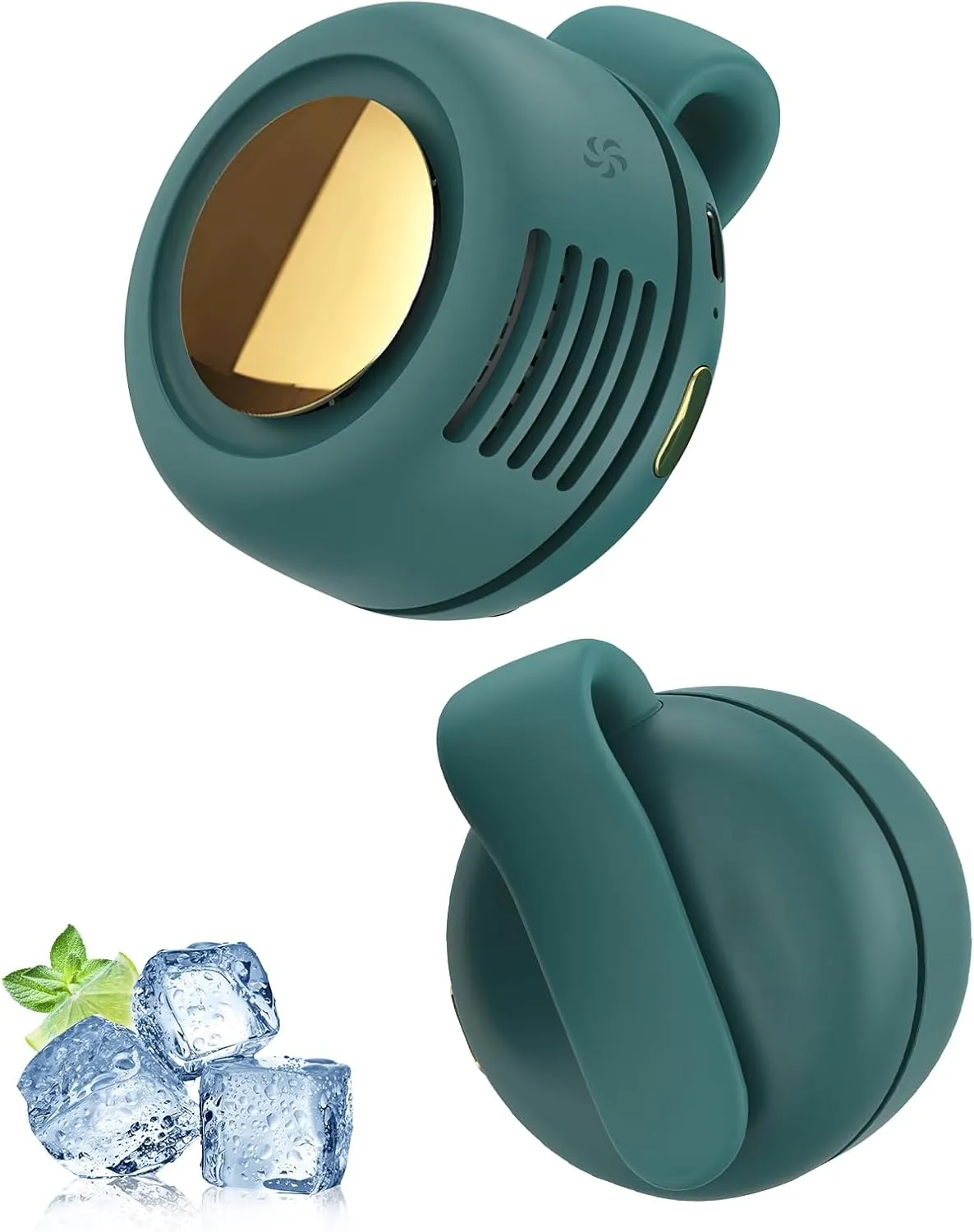 Portable Silent Mini Bladeless Electric Fan,Mini Whirlwind Fan for Waist Clip Fan(3-Speed),Hands-Free Neck Fan suitable for Outdoor & Travel & Office,Travel Accessories (Green) Small bladeless fan for quiet cooling