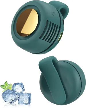 Portable Silent Mini Bladeless Electric Fan,Mini Whirlwind Fan for Waist Clip Fan(3-Speed),Hands-Free Neck Fan suitable for Outdoor & Travel & Office,Travel Accessories (Green) Small bladeless fan for quiet cooling