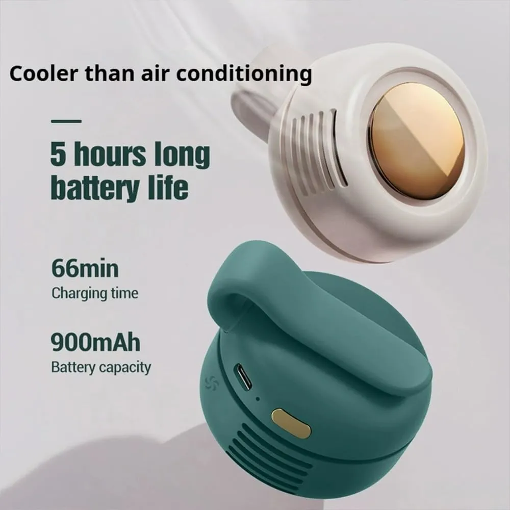 Portable Silent Mini Bladeless Fan Clip On, 2025 New Mini Clip on Fan, Portable Bladeless Clip on, Suitable for Outdoor & Travel & Office, Travel Accessories (White*1)