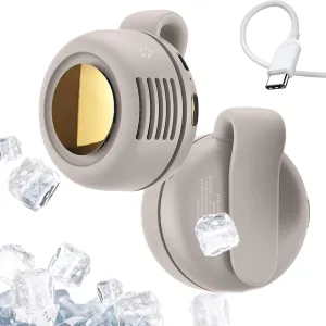 Portable Silent Mini Bladeless Fan Clip On, 2025 New Mini Clip on Fan, Portable Bladeless Clip on, Suitable for Outdoor & Travel & Office, Travel Accessories (White*1) Small bladeless fan for quiet cooling