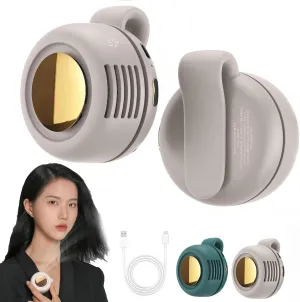 Portable Silent Mini Bladeless Fan Clip On, 3-Speed Clip-on Fan for Shirt and Waist, 360 Rotatable Hands-Free Cooling for Outdoor, Office & Travel (White) Small bladeless fan for quiet cooling
