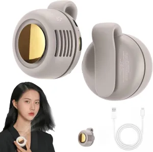 Portable Silent Mini Bladeless Fan Clip On,2025 Upgrade Adjustable 3-Speed Suspended Fans for Waist Neck,Whirlwind Bladeless Fan for Outdoor & Travel & Office, Travel Accessories(White) Small bladeless fan for quiet cooling