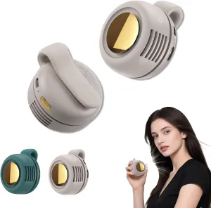 Portable Silent Mini Bladeless Fan Clip, Waist Clip, Rechargeable Hands-Free Mini with 3 Wind Speeds, Silent Wearable Personal Cooling Fan for Outdoor, Office, Home, Travel (1, White) Small bladeless fan for quiet cooling