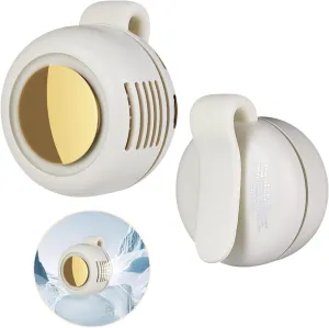 Portable Silent Mini Bladeless Fan, Small Clip Waist Fan for Shirt 2025 New 3-Speed Adjustable USB Type-C Rechargeable Hands-Free for Outdoor Travel Office Hiking Sports (White) Small bladeless fan for quiet cooling