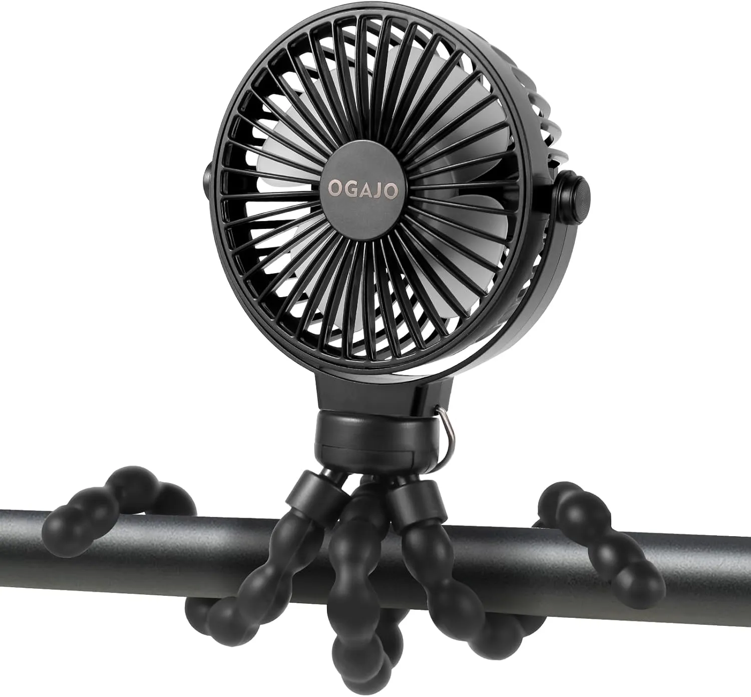 Portable Stroller Fan,With Flexible Tripod and 3 Speeds Clip On Car Seat Fan Mini Small Personal Handheld Battery Powered USB Fan, for Pram Crib Bike Treadmill Camping and Student Bed Desk Rear-mounted fan for childrens safety