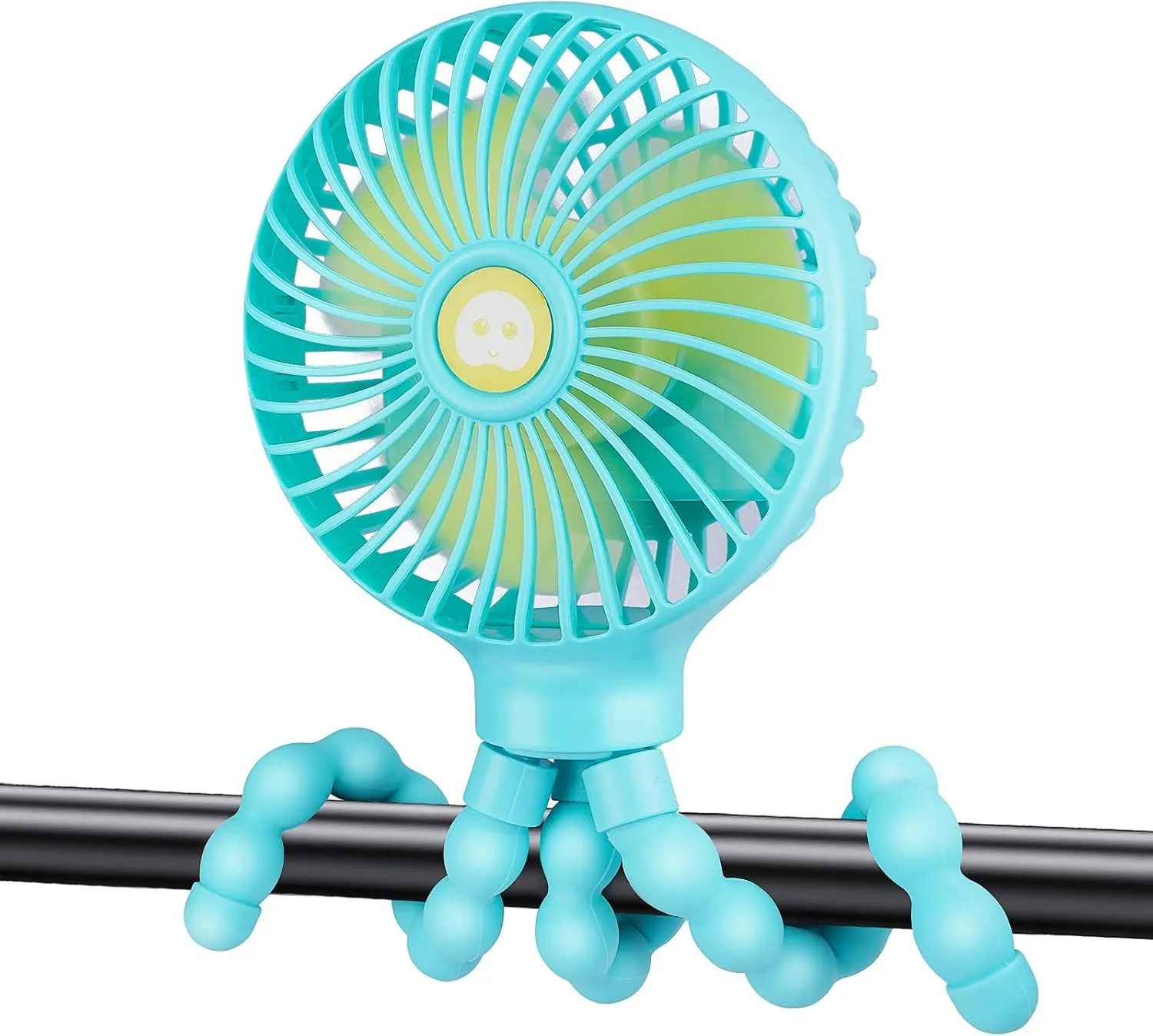 Portable Stroller Fan,With Flexible Tripod and 3 Speeds Clip On Car Seat Fan Mini Small Personal Handheld Battery Powered USB Fan, for Pram Crib Bike Treadmill Camping and Student Bed Desk Rear-mounted fan for childrens safety
