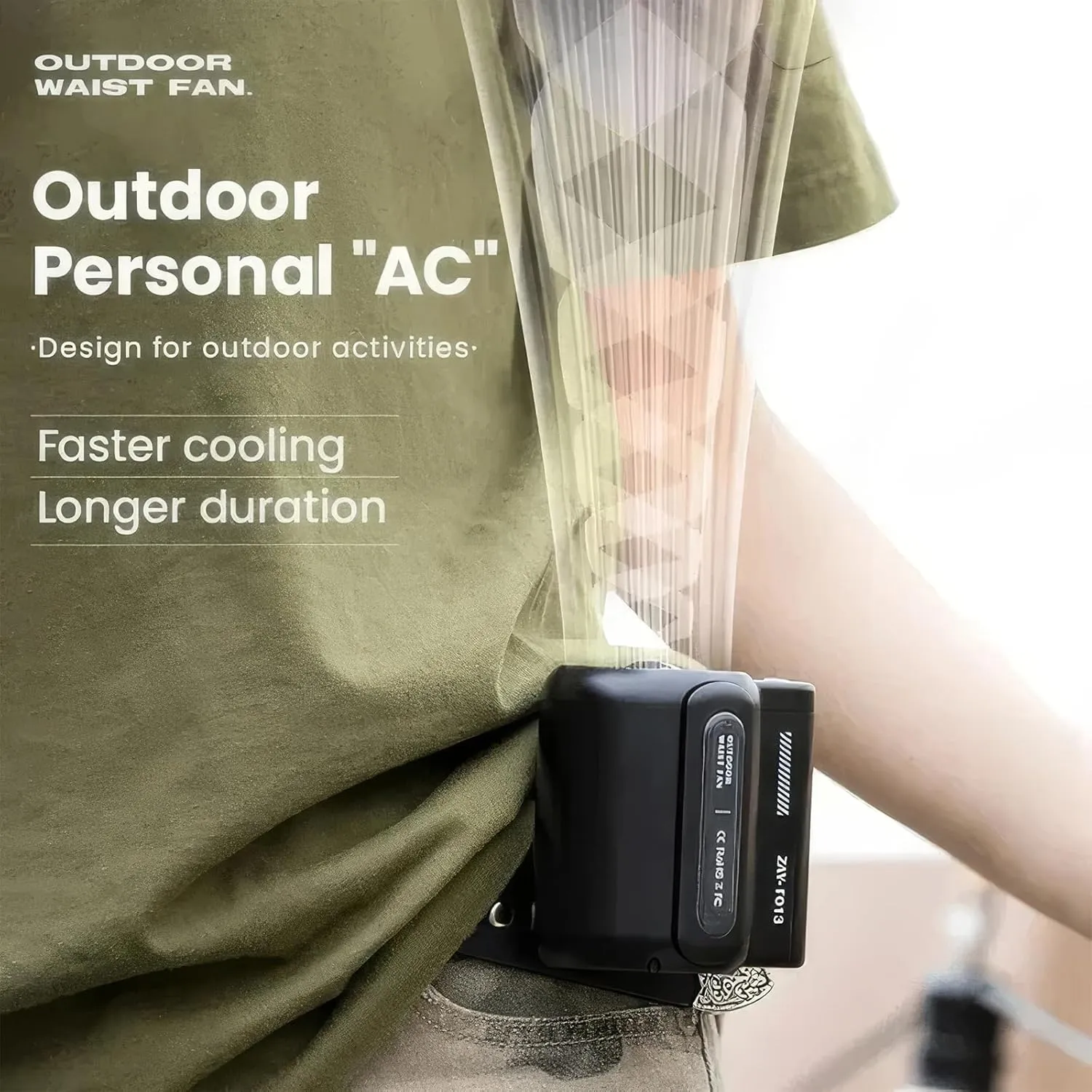 Portable Waist Clip Fan - Bladeless Waist Mounted Electric Fan, USB Rechargeable Bladeless Belt Fan, Hands-Free Personal Air Conditioner, 3 Speeds Neck Fan for Outdoor Activities (Black)