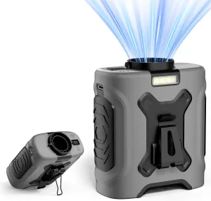 Portable Waist Fan 10000mAh Portable Waist Fan 18000RPM Neck Fan With Max 12H Working Time 5 Speeds adjustment with LED flashlight and Charging display Cooling for Outdoor Jobsite and etc Waist-mounted portable fan for outdoor use