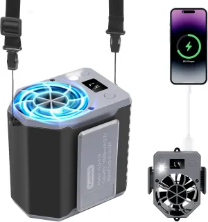 Portable Waist Fan, 10000mAh Rechargeable Waist Belt Clip Fan, 10000RPM 4 Speeds, 24H Working Time, Hands-Free Wearable Design for Outdoor Workers, Camping, Hiking Waist-mounted portable fan for outdoor use