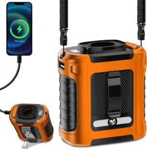 Portable Waist Fan, 5 Speeds 20000RPM Strong Airflow, 10000mAh Battery Powered, with Display, Flashlight, Hands-Free Hanging Neck Fan, Clip on Wearable Belt Personal Fan, for Camping,Outdoor,Jobsite Waist-mounted portable fan for outdoor use