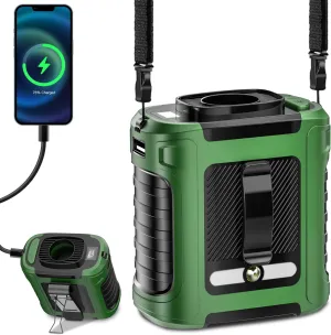 Portable Waist Fan, 5 Speeds 20000RPM Strong Airflow, 10000mAh Battery Powered, with Display, Flashlight, Hands-Free Hanging Neck Fan, Clip on Wearable Belt Personal Fan, for Camping,Outdoor,Jobsite Waist-mounted portable fan for outdoor use